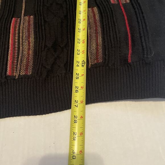 Vintage Claudio M Sweater Mens Medium Black Pullover Cable Knit 50% Wool - Picture 8 of 9